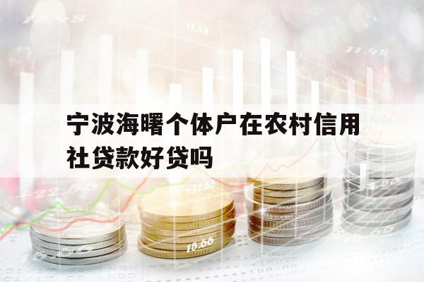 宁波海曙个体户在农村信用社贷款好贷吗