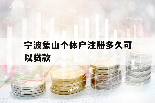 宁波象山个体户注册多久可以贷款