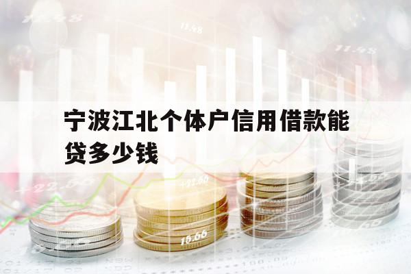 宁波江北个体户信用借款能贷多少钱