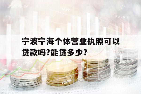 宁波宁海个体营业执照可以贷款吗?能贷多少?