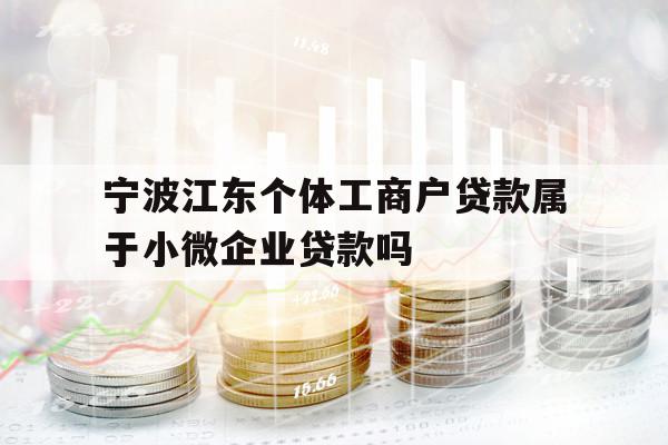 宁波江东个体工商户贷款属于小微企业贷款吗