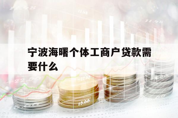 宁波海曙个体工商户贷款需要什么