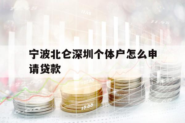 宁波北仑深圳个体户怎么申请贷款