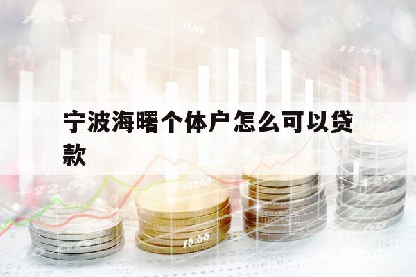宁波海曙个体户怎么可以贷款